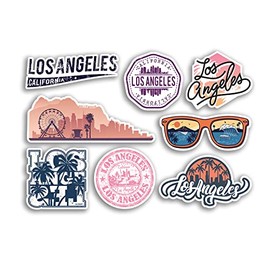 A5 Sticker Sheet Los Angeles Vinyl Stickers - City LA California America USA Holiday Travel #78497