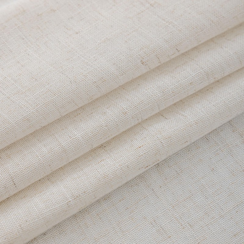 VOILYBIRD Natural Linen Semi Sheer Curtains Tab Top (Natural, 52"