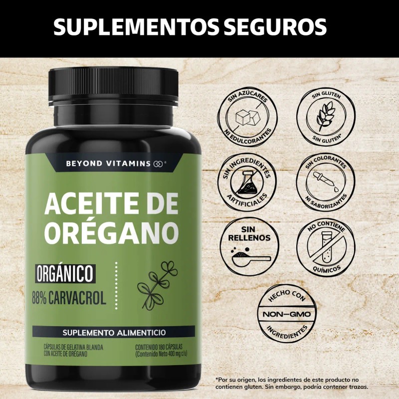 Beyond Vitamins | Aceite De Oregano Orgánico 100% Natural Con