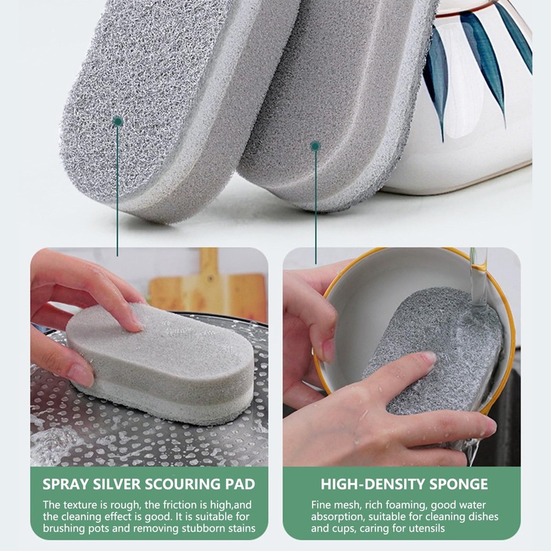 Taoluwin 5Pcs Kitchen Sponges, Dual-Sided Heavy Duty Scrub Sponges for