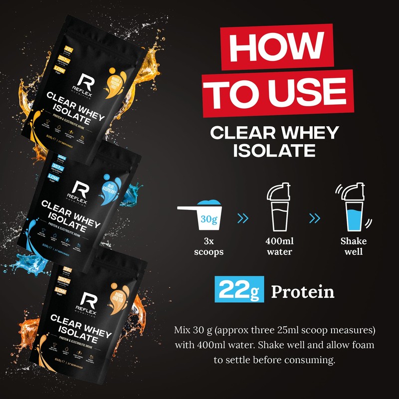 Reflex Nutrition Clear Whey Isolate Protein Powder - High Protein