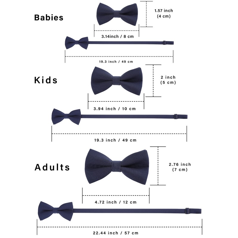 WELROG Classic Tied Bow Tie Kids & Men'Formal Solid Tuxedo