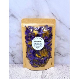Earth Magic Apothecary Organic Blue Lotus whole Flower Nymphaea Caerulea Tea, 1/2oz, 1oz, 2oz - 1/2oz BLUE LOTUS TEA