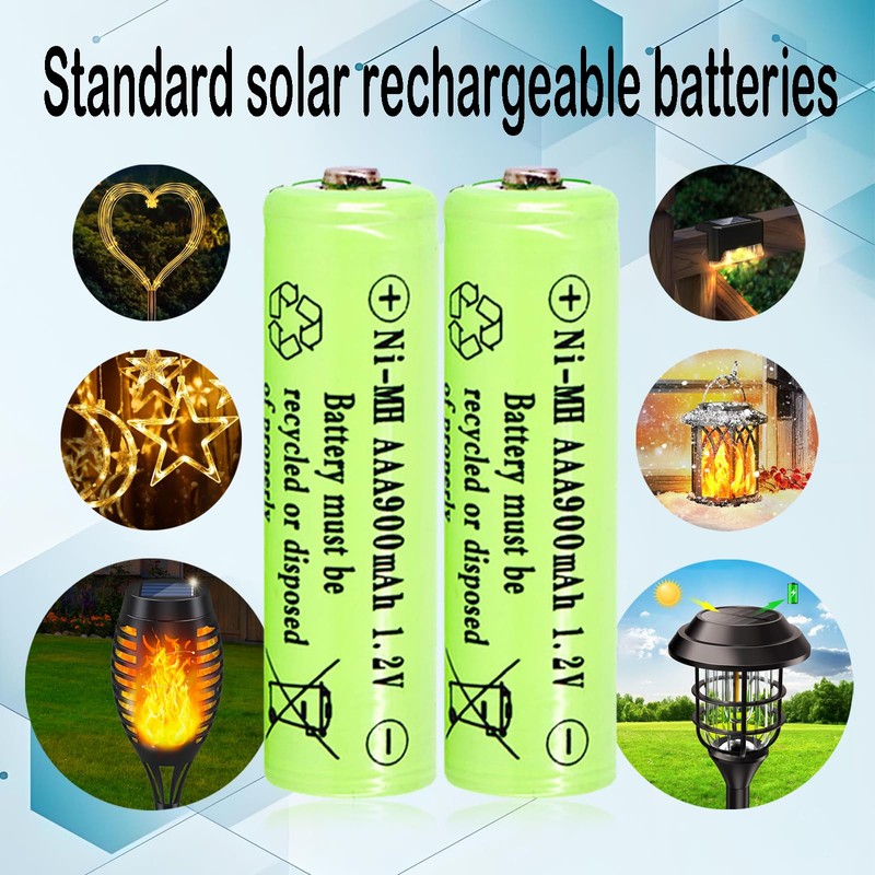 Lombaour 12 Packs 1.2v AAA Size 900mAh NiMH Solar Rechargeable