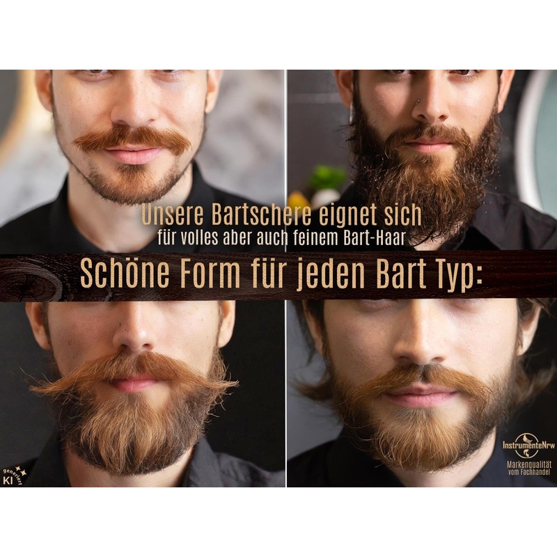 Solingen Beard Scissors Moustache Scissors 10.5 cm Rounded Ends
