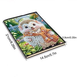 JISHSHAY 2 PCS Diamond Art Notebook Journal Diamond Painting Note Book Gem Art Sketchbook Gem Painting A5 Notebook Mosaic Kits for Adults Diary Special Shaped 14.5×21cm/5.7×8.26in Hedgehog Elephant