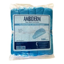 Ambiderm Cubrezapatos Desechable, Antiderrapante Ambiderm 100 Pzas
