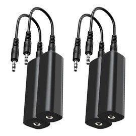 Tuperoymse Ground Loop Isolator Noise Filter for Car Audio/Home Stereo,4 PCS Ground Loop Noise Isolator with 3.5mm Audio Cables