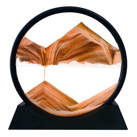 Vukayo Sand Picture Round Sand Art Decorative Art Indoor Sand Art Stylish Beautiful Unique Fashionable Healing Stylish Modern Gift Present Housewarming Gift Father's Day SH-01 (M, Gold)