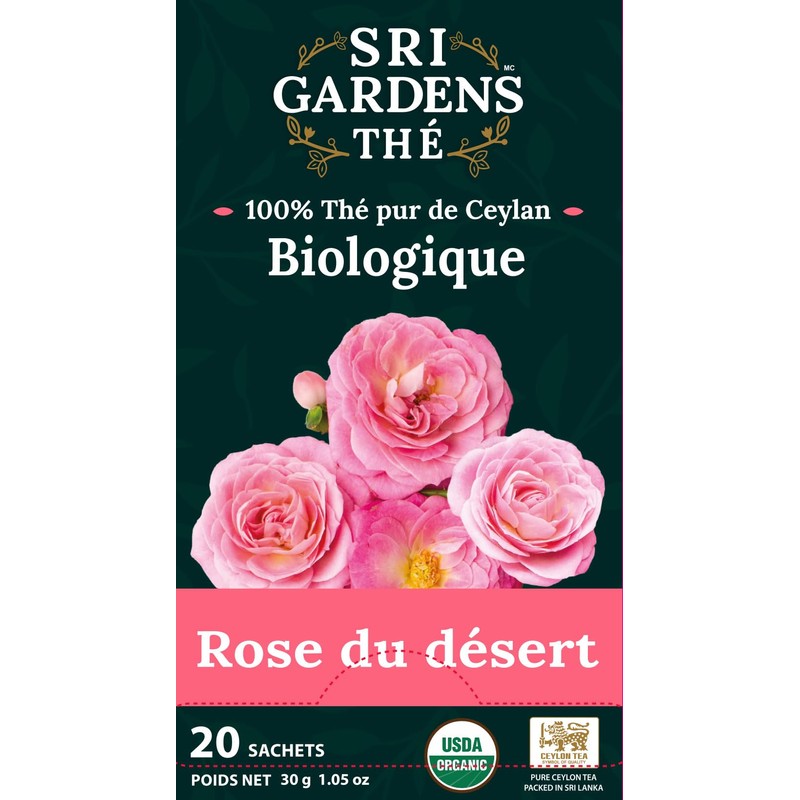 Sri Gardens Tea Desert Rose Tea Bags, 20 count