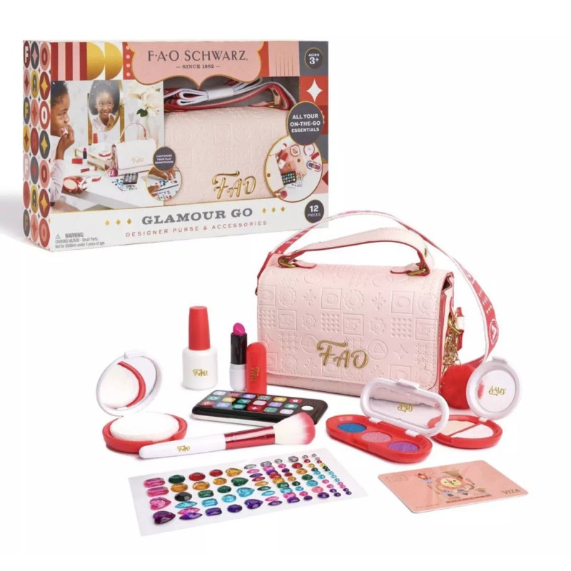 FAO Schwarz Glamour Go Designer Purse & Accessories New With
