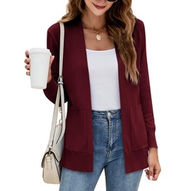 Spring Fashion for Women 2024 Womens Cardigan Sweaters Blazers Womens Jacket Coats Outwear Burgundy Small
