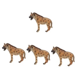 ibasenice 4pcs Hyena Learning Toys Imitation Realistic Props Animal Cognitive Small Model Kids Figurine Adornment Toy for Statue Storytelling Decor Simulation Desktop Wildlife Boys Gift