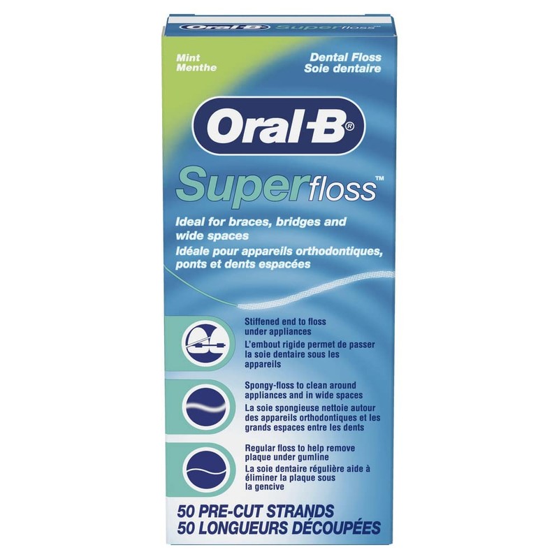 Oral-B Super Floss Pre-Cut Strands Dental Floss, Mint, 50 Count