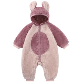MK MATT KEELY Baby Boys Girls Romper 2-20 Months Baby Winter Clothing Newborn Warm Hoodie Pyjamas, Purple Rabbit