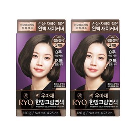 Amore Ryo Uachae Nourishing Gray Gray Dye Dark Brown 4N 120G 2pcs - Ryo Uachae Stylish Gray Gray Cream Dark Brown 4N 120G 2pcs / 아모레 려 우아채 영양새치염색 짙은갈색4N 120G 2개 - 려 우아채멋내기 새치크림 짙은갈색4N 120G 2개