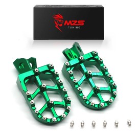 MZS Dirt Bike Foot Pegs, Motocross Footpeg MX Footrest Rest Accessories CNC Green Compatible with KLX 230 KLX230 2020-2023 | KLX230R 2020-2023 | KLX230S 2022-2023 | KLX150L 2014-2021