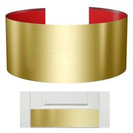 Sanbege Stainless Steel Door Kick Plate, 8" x 28" Door Push Plate, Self Adhesive Kickplate for 30" Doors Interior or Exterior (Brushed Gold)