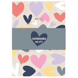 A6 Notebooks Set 3 Cross My Heart Design Notepads Bullet Journal & Sketch Book Study Work Notes