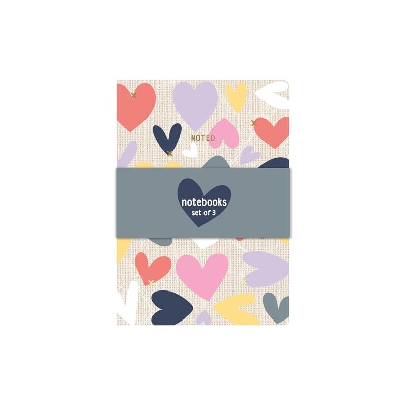 A6 Notebooks Set 3 Cross My Heart Design Notepads Bullet