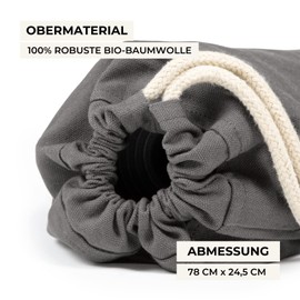 Lotuscrafts Nandi Yoga Bag Made of Organic Cotton, Fair and Ecologically Produced, Yoga Mat Bag 78 cm Large, Bag for Yoga Mats & Yoga Accessories, Colour Anthracite