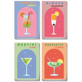 tigdtiu 4 Pack Paint by Numbers Kit for Adults Beginners,DIY Acrylic Paint by Number Framed,Cocktail Adults Paint by Number Kits Framed Canvas,Home Wall Decor 7.8x11.8inch