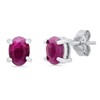 MAX + STONE 925 Sterling Silver Red Ruby Oval Stud