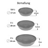 Pack of 3 Round Food Storage Containers Transparent Plastic with