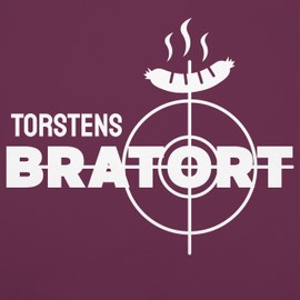 Geschenk mit Namen personalisiert by Shirtracer - Apron - BBQ Apron - Bratort with Name Gift Funny Father's Day Christmas Birthday Dad, 8 Aubergine