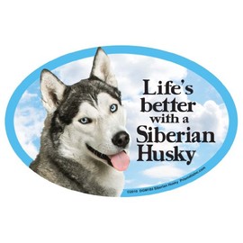 Prismatix Decal Dog Pet Magnets, Siberian Husky - Life's Better with a Siberian Husky - Strong Durable Car or Fridge Magnet Decal with Bright Colors, Great Gift for Dog Mom or Dad, 6 x 4 inches