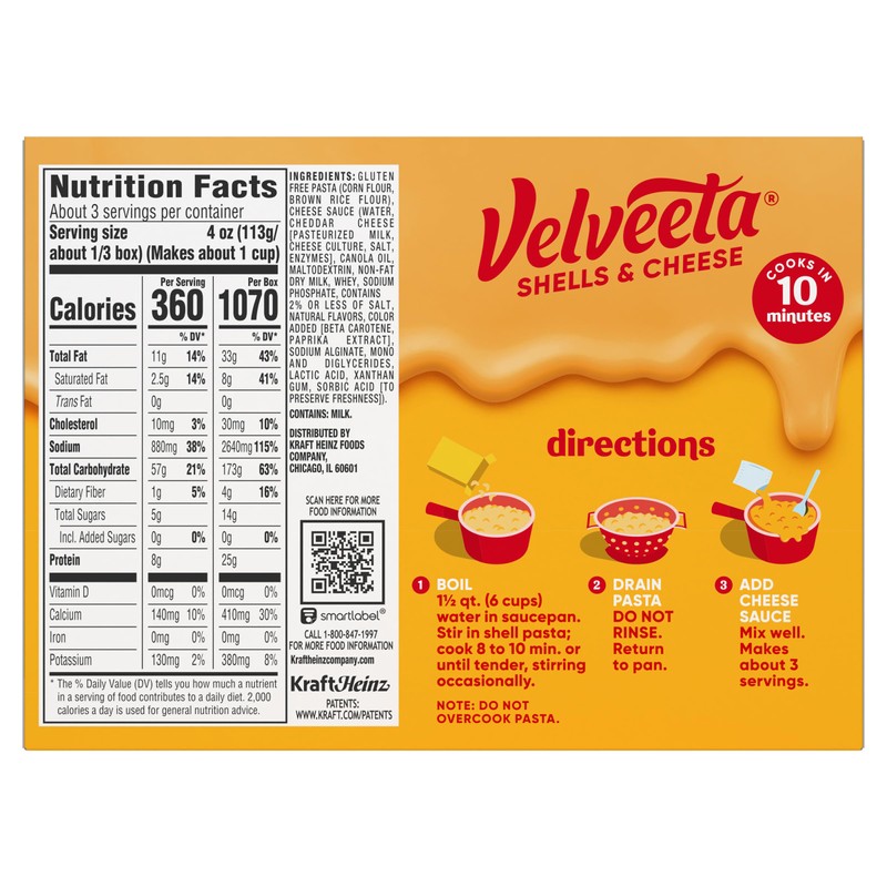 Velveeta Gluten Free Shells & Cheese, 12 oz Box