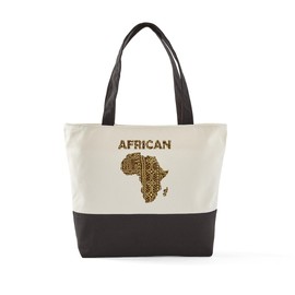 CafePress African Art Canvas Tote Top Zipper Closure