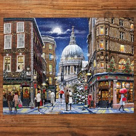 Gibsons St Paul’s at Christmas 1000-Piece Jigsaw Puzzle for Adults Festive London Scene, British Holiday Celebration, Traditional Puzzle, Thick Pieces, Sustainable 100% Recycled Board Great Gift