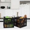 Utiao 18 L Collapsible Storage Crates, Square Plastic Crates, Black,