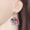 DUOWEI Cartoon Elephant Acrylic Earrings Jungle Animals Dangle Jewelry for