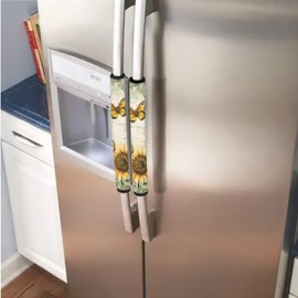 Hwzdsyxl Sunflower Butterfly Wood Print Oven Fridge Handle Covers 6 PCS Refrigerator Door Handle Wraps Kitchen Appliance Handles Decor for Dishwasher Microwave Oven Fridge Stove Handles