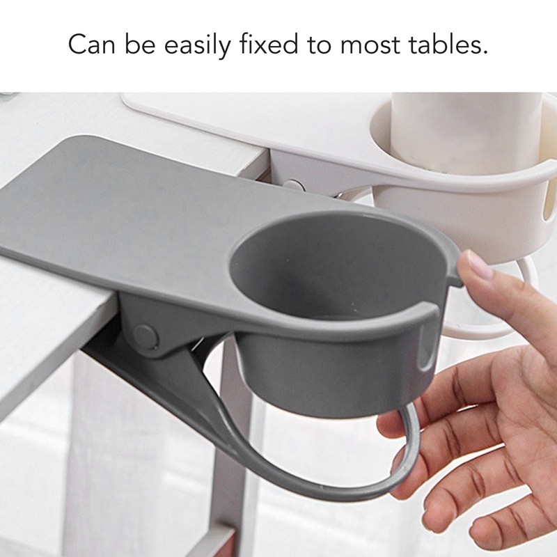Cup Holder Clip Desk Side Glass Mug Bottle Clamp Stand