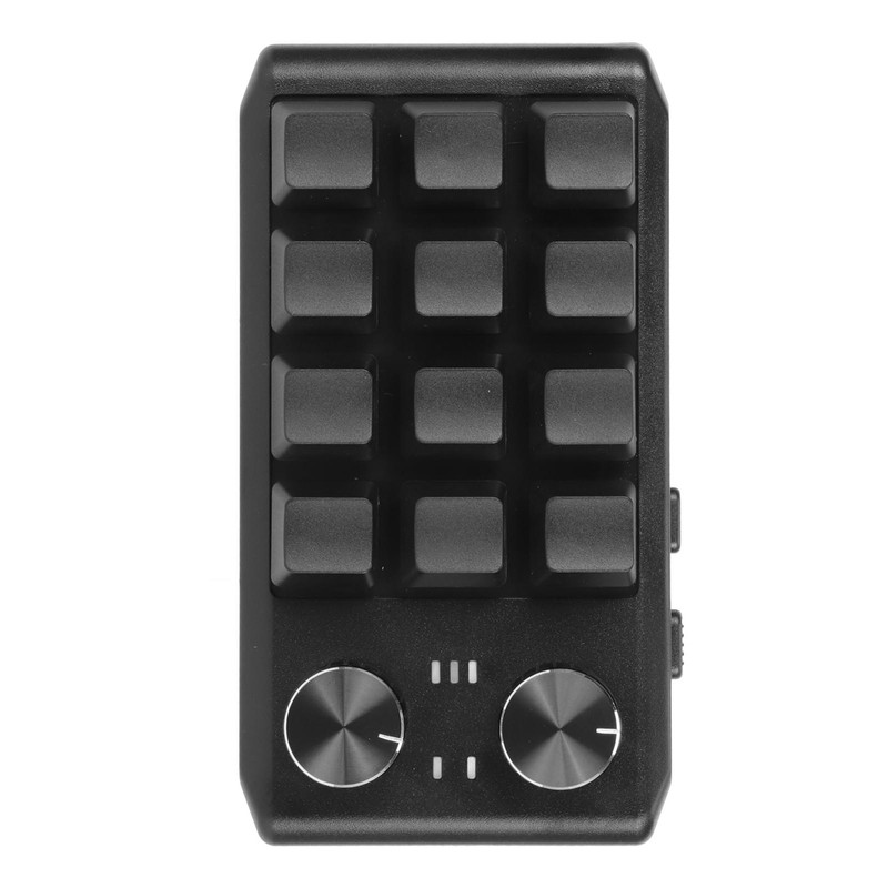 Mini Custom Keypad 12 Mechanical Keys 2 Knobs Programmable Red