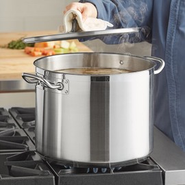 TrueCraftware- 24 qt. Stainless Steel Stock Pot with Lid - Heavy Duty Induction Large Stock Pot Stew Pot Simmering Pot Soup Pot with Lid Simmer Pot for Soup Pasta Vegetable Oven Safe & Induction Ready