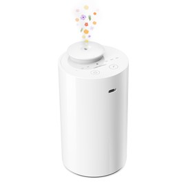 Waterless Diffusor für ätherisches Öl Zerstäuber batteriebetriebene Mini Duft Luft Maschine Aromatherapie Diffusor 3 Countdown-Timer 3 Nebel Ebene für Haus Zimmer Autos Büro AN6 weiß