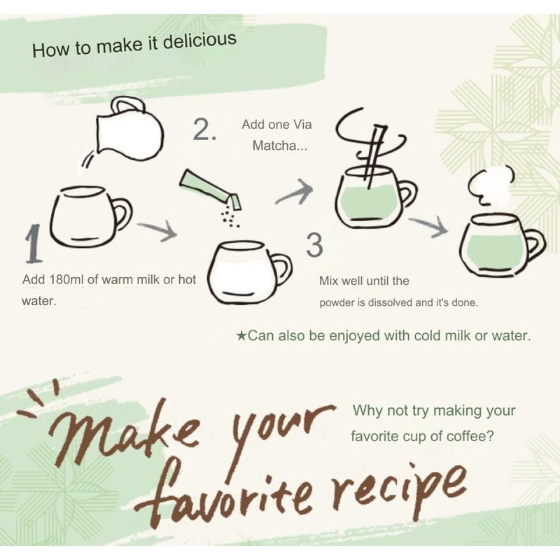 STARBUCKS VIA MATCHA GREEN TEA For JAPAN 3Box(17g:5Stic