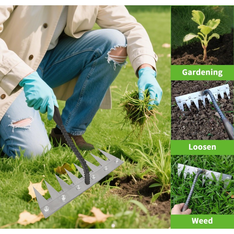 Gardenia Iron Weeding rake,Iron rake 2.0 for Gardening and Weeding,