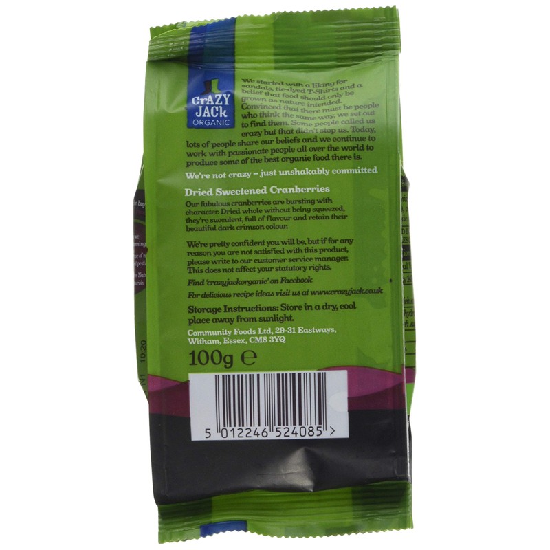 Crazy Jack's Organic Cranberries 100 g