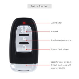 EASYGUARD EC003-NS PKE car Alarm Proximity Entry Push Start Button Remote Engine Start Shock Alarm Warning DC12V