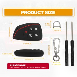 2Pack Silicone Key Fob Cover Smart Key Holder Sleeve, Compatible With 2022 2023 2024 Chevy Silverado 1500, GMC Sierra 1500 And 2024 Silverado 2500HD 3500HD (Black)