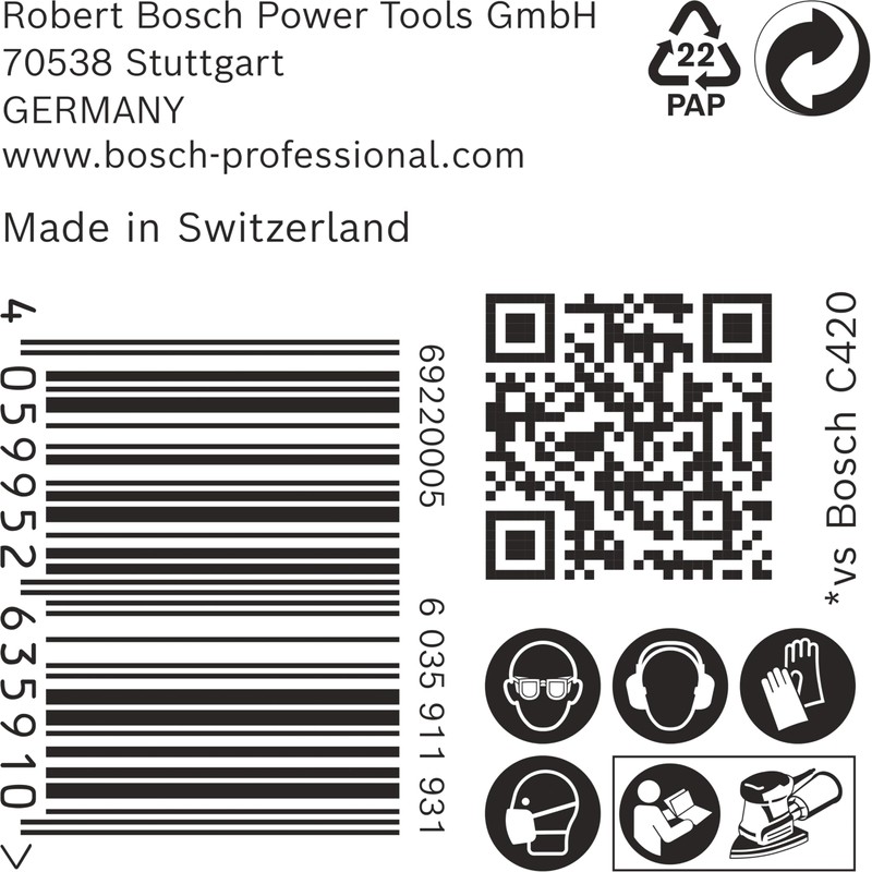 Bosch Accessories 2608901641 Sandpaper for Multi Sander Grit (Num) 60