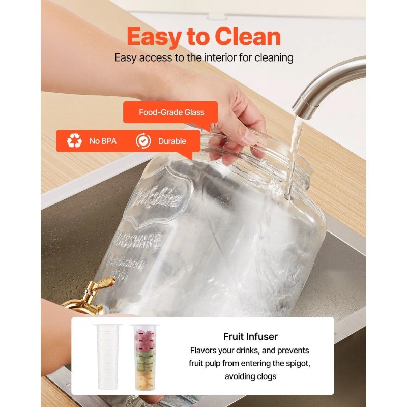 2 Pack 2 Gallon Stainless Steel Drink Dispensers with Spigo