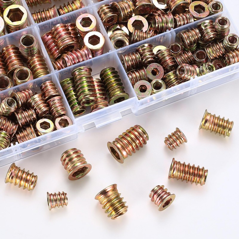 Threaded Inserts for Wood, 155 Pcs Threaded Insert Nuts, M4