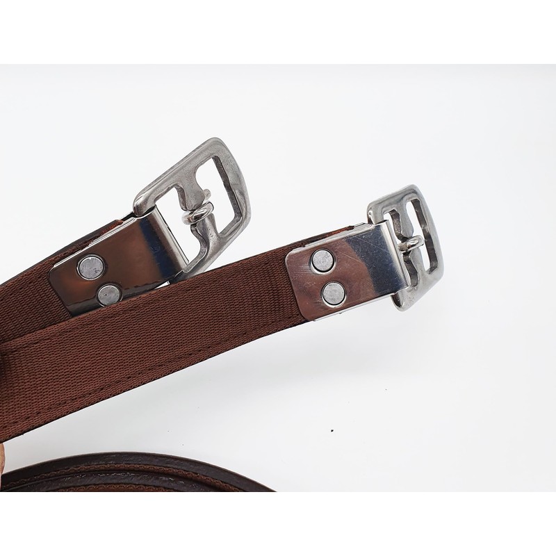 Aces Equine Non Stretch Stirrup Leathers Stitched with Nylon Brown