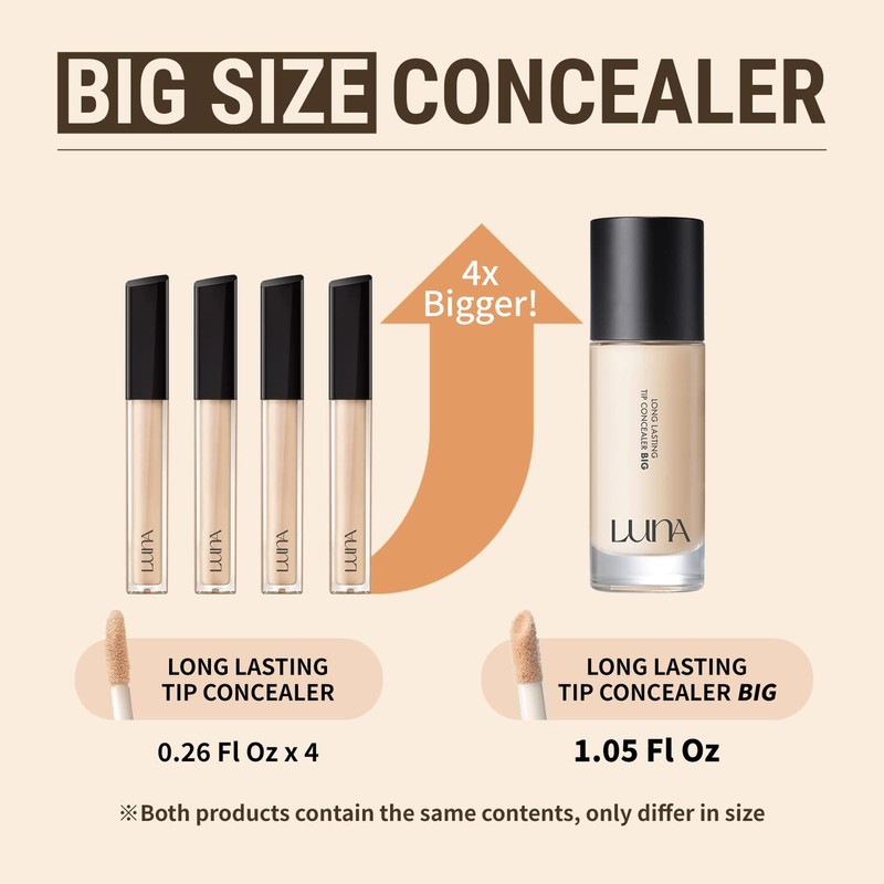 LUNA Long Lasting Big Size Tip Concealer Skin Cover No.